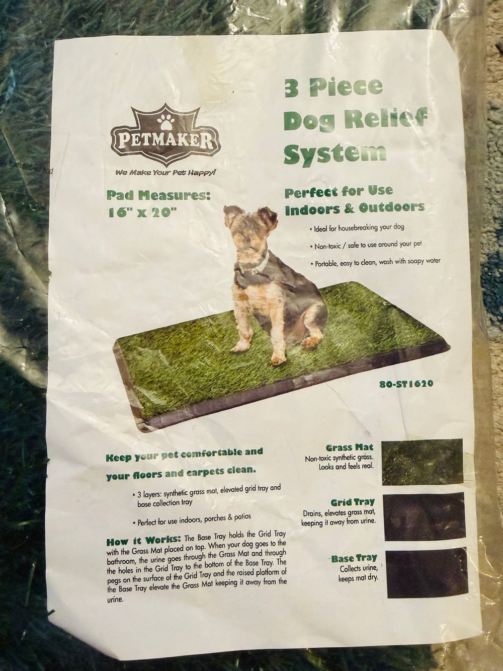 (2) 3 Piece Dog Relief System Fake Grass